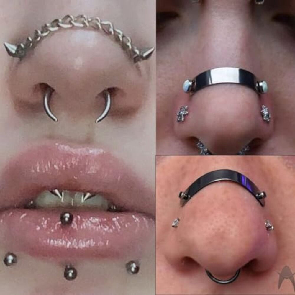 Surgical Steel Nose Studs Double Piercing Jewelry Minimal Chic Y2K - Picture 4 of 7